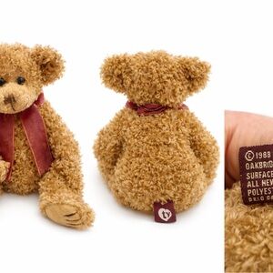 Ty Plush Bear with Burgundy Ribbon